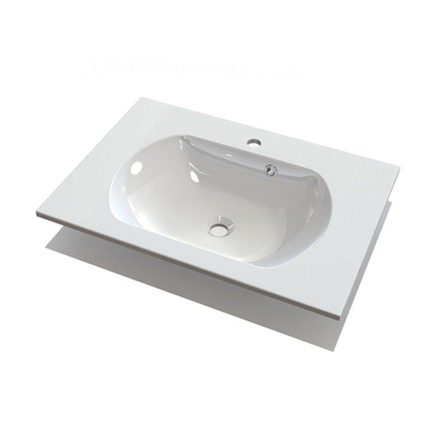 Nemo Start Neva lavabo-plan en marbre de synthèse 700x500x15 mm blanc