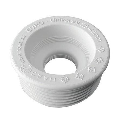 De Beer valpijpverbinding z. rozet 102mm v. hooghangend reservoir wit