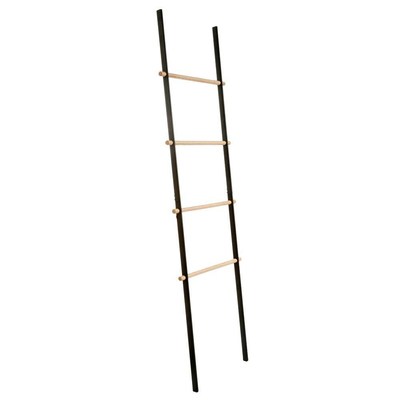 Nemo Stock Sano+ handdoekrek - 170x49x3cm - materiaal rvs/eik - afwerking zwart/hout - Collection
