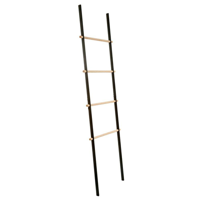Nemo Stock Sano handdoekrek ladder 1700 x 490 x 30 mm materiaal rvs eik afwerking zwarthout