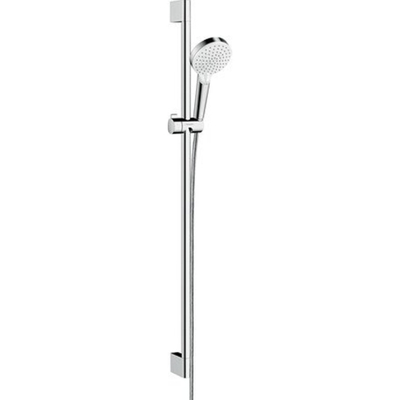 Hansgrohe Crometta Vario - doucheset - ecosmart 9l/min. - met douchestang - 90 cm - wit/chroom - wit chroom