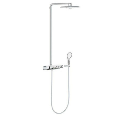 GROHE Rainshower SmartControl Ensemble de douche pluie apparent - douche de tête 36 cm - 2 fonctions - douchette ronde 11,5 cm - chrome/blanc