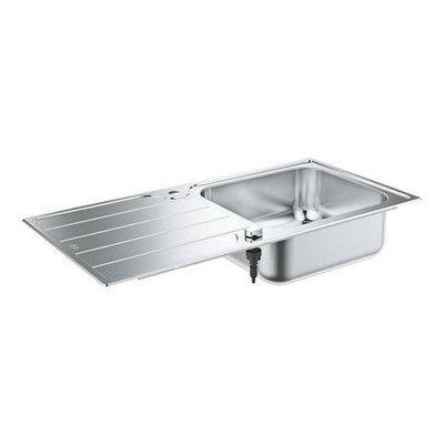 Grohe K500 Spoelbak - met afdruipgedeelte - 1000x500mm - 1 bak 450x400x180mm - omkeerbaar - roestvrij staal RealSteel