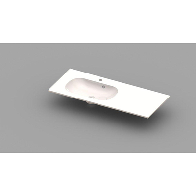 Nemo Spring Ovum 20 lavabo-plan de toilette gauche 1200 x 500 x 200 mm avec trop-plein blanc marbre de synthèse