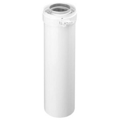 Burgerhout Concentrische verlengpijp onderdaks HR 80 125 L 1000mm met klemband wit