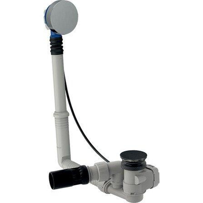 Geberit Garniture d'évacuation de baignoire - commande rotative d5.2 - longueur 32 cm - set de finition - tube d'évacuation à rotule - chromé brillant