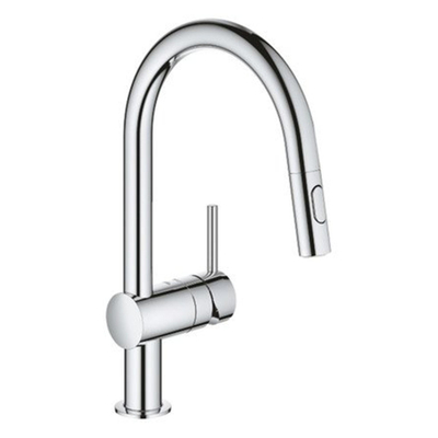 Grohe Minta Keukenkraan - hoog - draaibare/uittrekbare uitloop - 2 straalsoorten - chroom