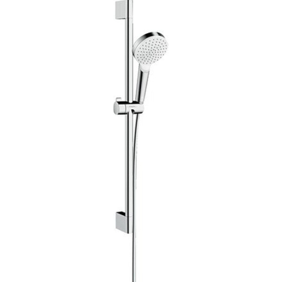 Hansgrohe Crometta Doucheset - 1jet - ecosmart - met Unica Croma - glijstang 65 cm wit/chroom - wit chroom