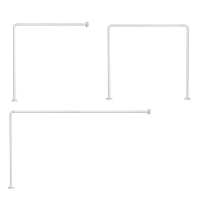 Gedy tringle de rideau de douche angle version D 25 mm aluminium blanc recoupable sur mesure configurations possibles 90x90cm 80x170cm ou 90x85x90cm