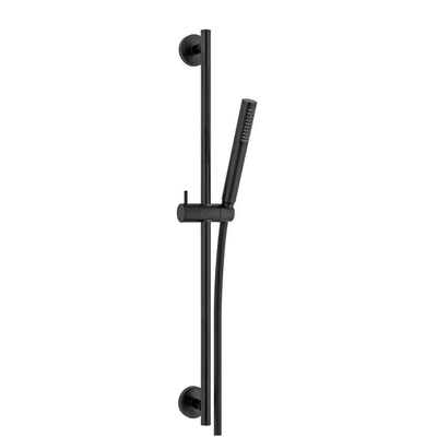 Go By Van Marcke Nero Ensemble barre de douche - 70cm - douchette bâton - 1 jet - anti-calcaire - flexible de douche 150cm - noir mat