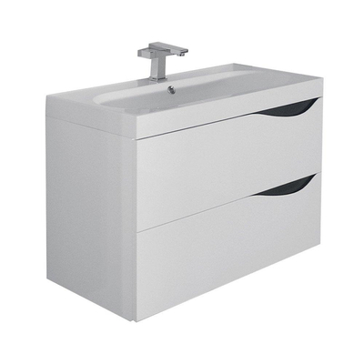 Nemo Go Sienna Integrale Lavabo pour meuble avec vasque ovale 80x40x5.5cm marbre artificiel blanc