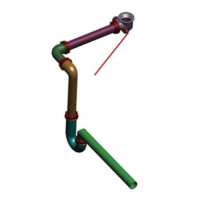 Nemo Spring Smart siphon tubulaire pour meubles D 32 mm gagne place synthétique blanc