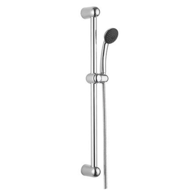 Go by Van Marcke ensemble de douche complet chromé 66 cm douchette 1 jet barre de douche avec support de douchette réglable 66 cm flexible 150 cm