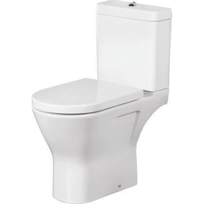 Nemo Spring Ergovita Staand Toilet verhoogd - 66.5x45x36cm - zonder spoelrand - H185cm - zitting en jachtbak - porselein - wit