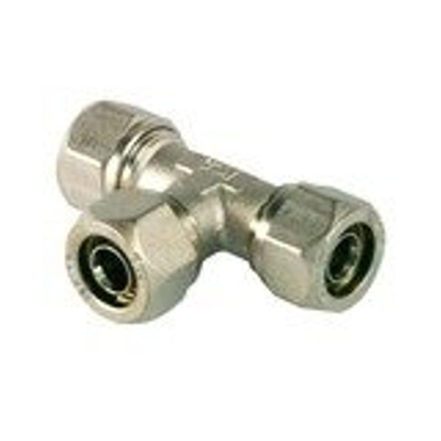 Go by Van Marcke Pex Alu klem T-stuk Ø20mm x Ø20mm x Ø20mm verchroomd