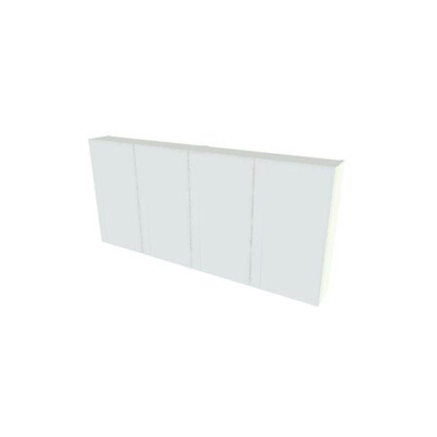 Nemo Spring Nebulo armoire de toilette luxe - 140x65x17.8cm - 4 portes miroir doubles - étagères en verre - avec prise - sans interrupteur - couleur : Chêne Minnesota Chocolat