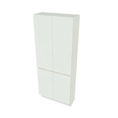 Nemo Spring Ventus Tre armoire colonne L800 x H2000 x P340 mm 4 portes sans poignées couleur blanc