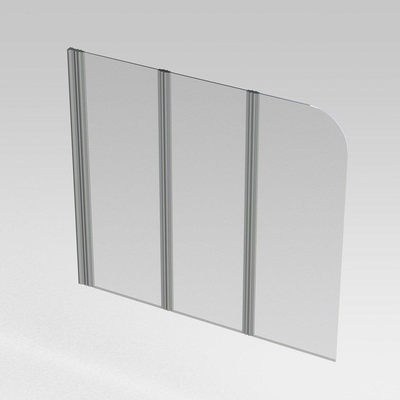 Nemo Start Pannello pare-baignoire 3 pièces 150x140cm verre clair aluminium poli réversible
