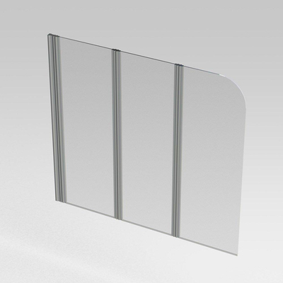 Nemo Start Pannello Pare-bain à 3 éléments 150x140cm verre clair et profilé aluminium poli réversible