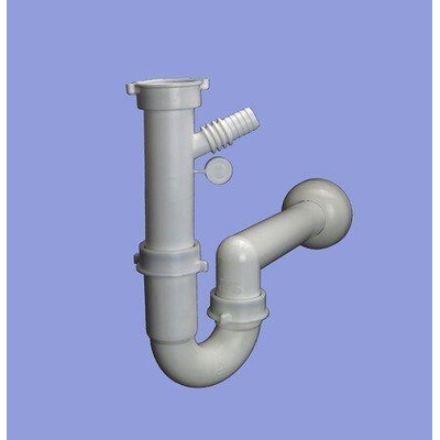 Nemo Skill siphon pour évier avec 1 cuve raccordement au lave-vaisselle possible 6/4" x 40 mm PP blanc