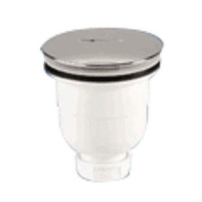 GO by Van Marcke Bouchon de douche - siphon intégré - orifice d'évacuation D9cm - raccordement sur tuyau d'évacuation D4cm - couvercle sortie verticale - ABS chromé