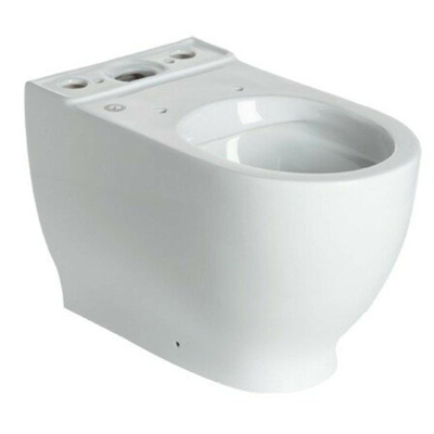 Nemo Spring Cascata duoblokpot - 66.5x41x36cm - zonder spoelrand Huitgang - 65cm - porselein - staand toilet - wit bevestiging