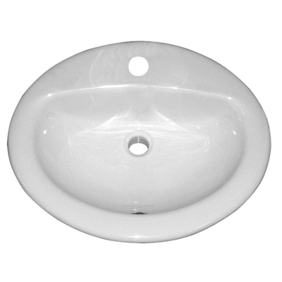Go by Van Marcke Isicentro lavabo encastré 51x44,5 cm porcelaine blanc avec trou de robinet avec trop-plein