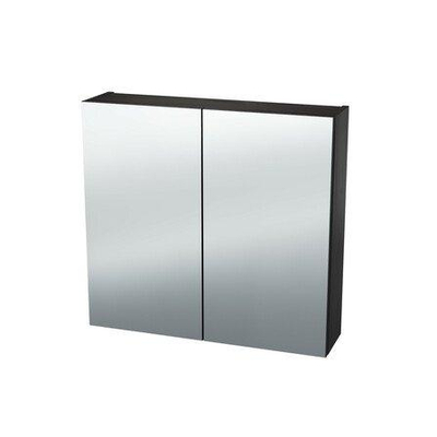 Nemo Spring Nebulo spiegelkast - 60x65x17.8cm - 1 deur glazen leggers - met stopcontact - enkelzijdige spiegeldeur - Minnesota Chocolat