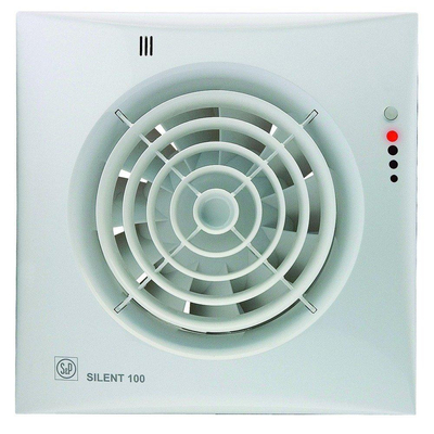 S&P SILENT 100 Ventilateur de douche/WC H15.8xL15.8cm 230V Blanc