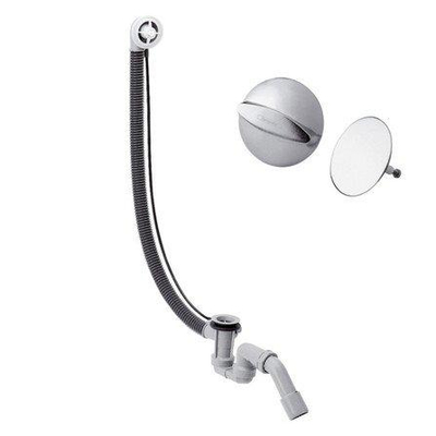 Hansgrohe Flexaplus Automatische badgarnituur - met draaibediening - voor speciale baden - met afvoe - hoogglans chroom
