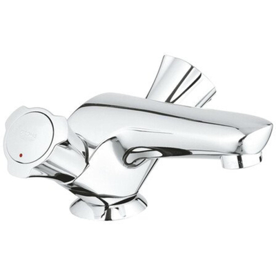 GROHE Costa L wastafelkraan - opbouw - laag - voorsprong 10cm - met trekwaste - chroom
