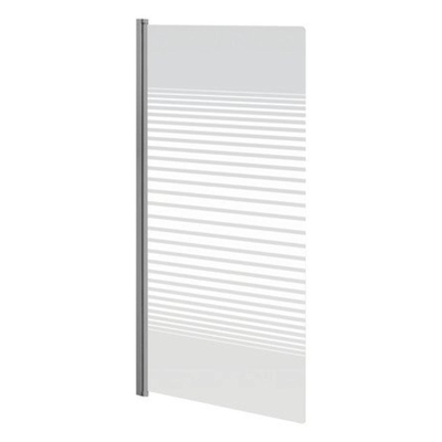 GO by Van Marcke Ammos paroi de baignoire 750x1300mm 1 partie 4mm réversible décor verre de sécurité profils aluminium anodisé