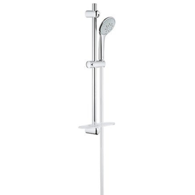 GROHE Euphoria 110 Champagne Ensemble de douche - 60cm - douchette ronde - 3 types de jet - flexible de douche lisse - avec porte-savon - chrome