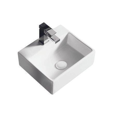 Nemo Spring Sun Petit lave-mains - rectangulaire - 33.5x29.5cm - montage mural - trou d'évacuation D4.5cm - sans trop-plein - porcelaine blanche