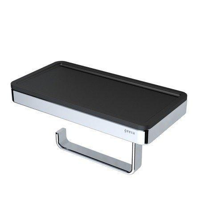 Geesa Frame Porte-rouleau de papier toilette avec tablette Noir