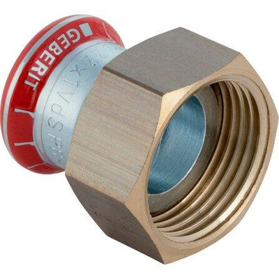 Geberit Mapress C Staal Mapress - persfitting - C-staal verzinkt - overgangsstuk - met messing moer - 22-1F