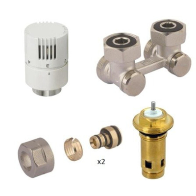 Nemo Start radiatorkraan - 3/4" - H-blok - thermostaat - set - wit