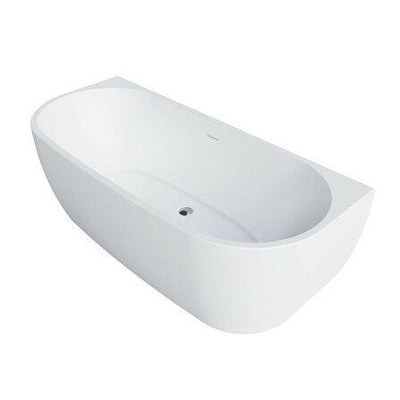 Go by Van Marcke D-Shape Design baignoire demi-îlot dos au mur - 180x80cm - acrylique - blanc mat