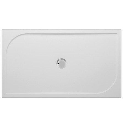 GO by Van Marcke Argon Receveur de douche 140x80x3cm rectangulaire polybéton gelcoat vidage 90mm sans pieds Blanc