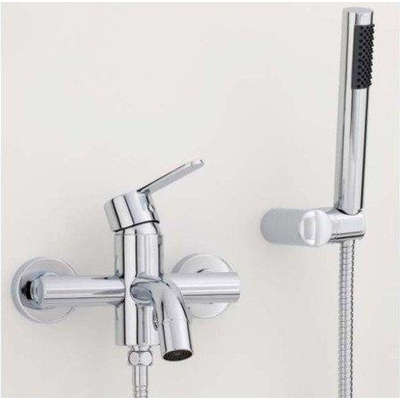 Nemo Spring Lana mitigeur de bain monocommande avec ensemble de douche montage mural chrome