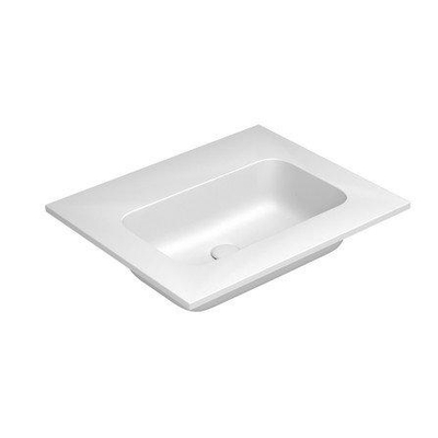 Nemo Stock Fin by Falper - 60.5x50.5x14.3cm - geintegreerde tablet - met 1 wastafel - ceramilux - afvoergat - zonder overloop - kraangat - meubelwastafel - Collection - Van Marcke