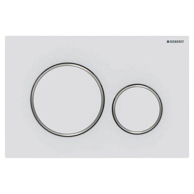 Geberit Sigma20 bedieningsplaat - 2-toets spoeling - rond - dualflush - mat wit chroom