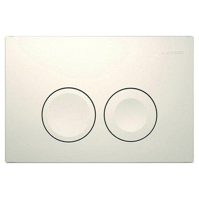 Geberit delta 25 plaque de commande, commande frontale à 2 boutons pour toilettes 24,6x16,4cm blanc