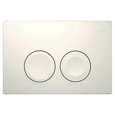 Geberit Delta25 bedieningsplaat, 2-toets spoeling frontbediening voor toilet 24.6x16.4cm wit OUTLETSTORE