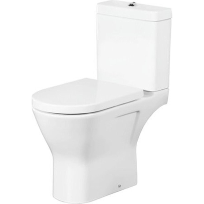 Nemo Spring Ergovita Staand Toilet - 66.5x45x36cm verhoogd - zonder spoelrand - H185cm - zonder zitting en jachtbak - porselein - wit