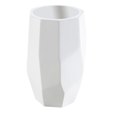 Nemo Stock - Natural Raja - beker (120 x 70 mm) + zeepdispenser (190 x 80 mm) - materiaal hars - wit