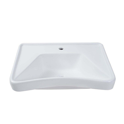 Nemo Spring Ergovita Wastafel doorgestoken kraangat - 67.5x53x21.5cm - afvoergat D4.5cm - D3.5cm - zonder overloop - porselein - wit
