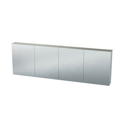 Nemo Spring Nebulo luxe spiegelkast - 200x65x17.8cm - 4 dubbelzijdige spiegeldeuren - glazen leggers - met stopcontact - zonder schakelaar - White Standard