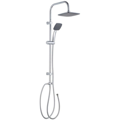 GO by Van Marcke Sevan opbouw regendoucheset zonder kraan – 20 cm vierkante hoofddouche – 1-stands handdouche – chroom