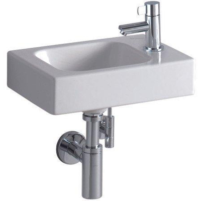 Geberit ICon fontein - 38x28x13.5cm - 1 wasbak - 1 kraangat Rechts - zonder overloopgat - keramiek - glans wit